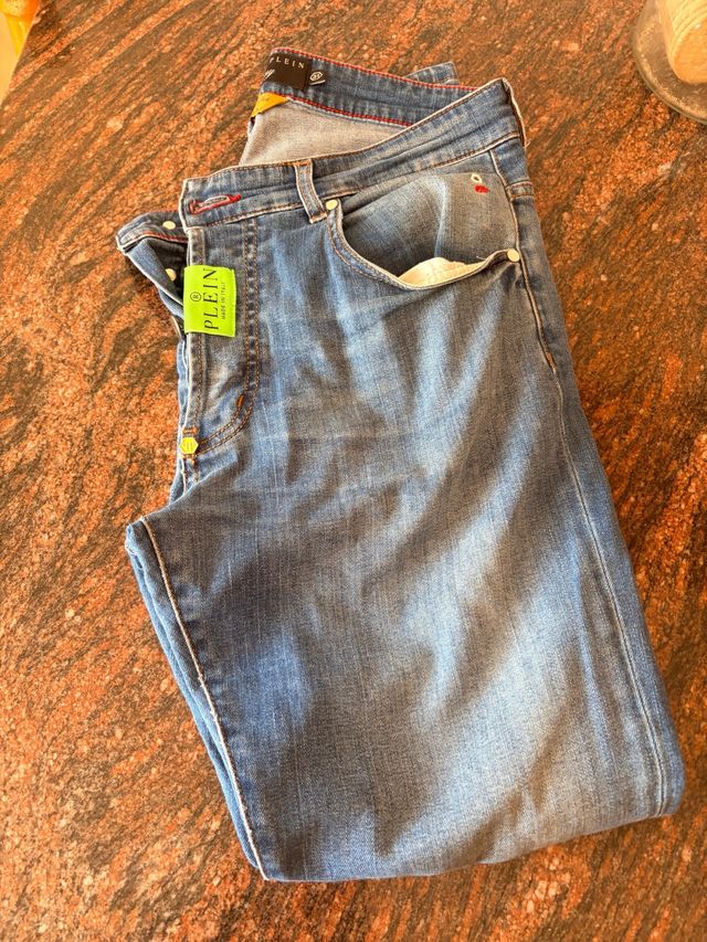 Philipp Plein Vaqueros Pitillo Hombre Azul