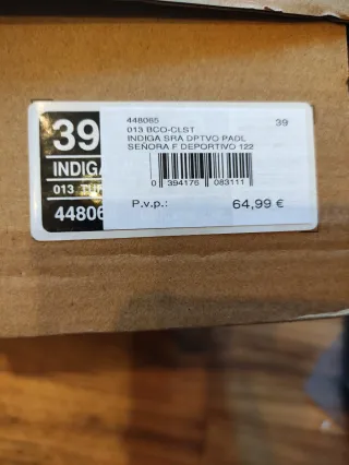 Zapatillas pádel Bullpadel mujer talla 39