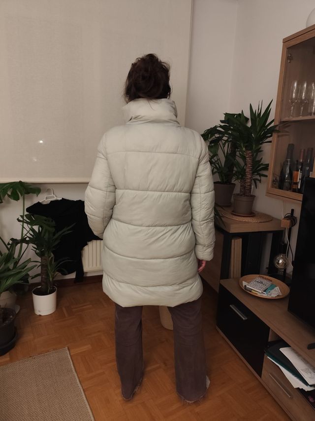 Abrigo acolchado beige gris XL