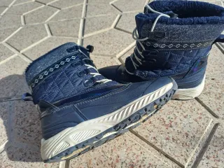 Botas de nieve niña azul y plateado