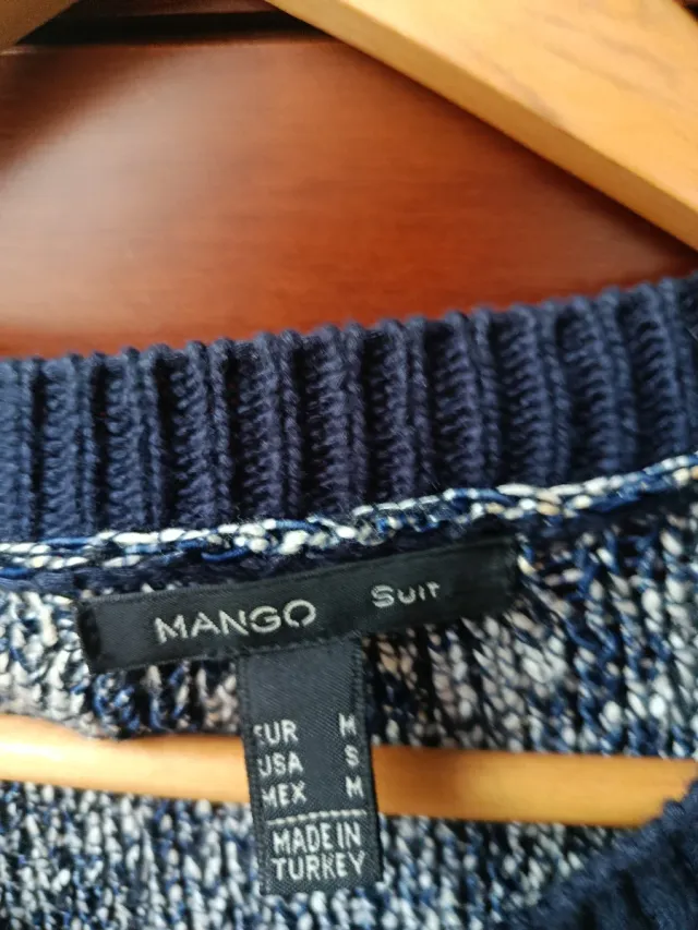 Chaqueta Mango Talla S Azul y Blanco