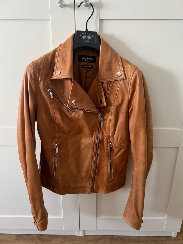 Chaqueta cuero piel 100% camel