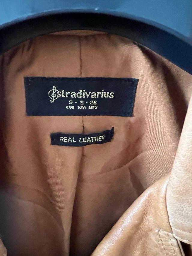 Chaqueta cuero piel 100% camel