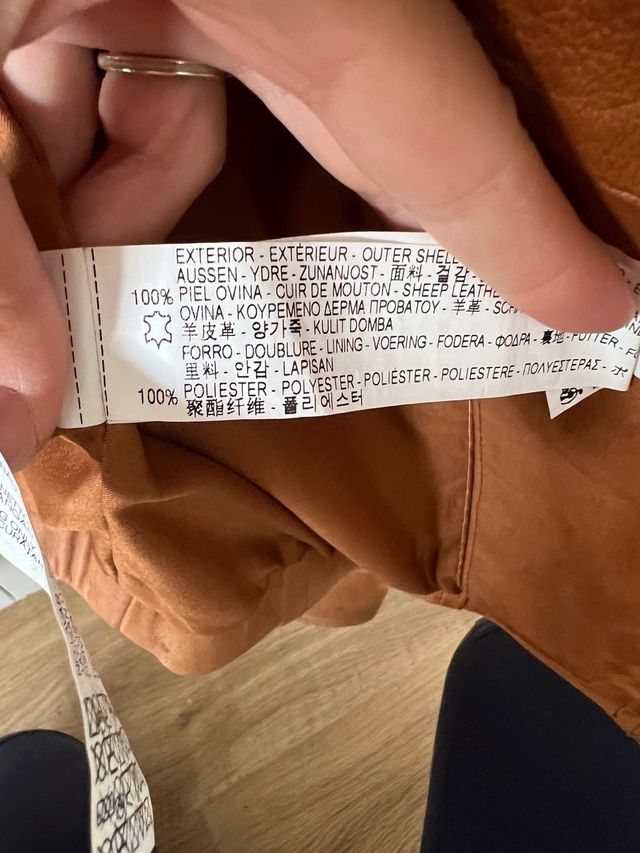 Chaqueta cuero piel 100% camel