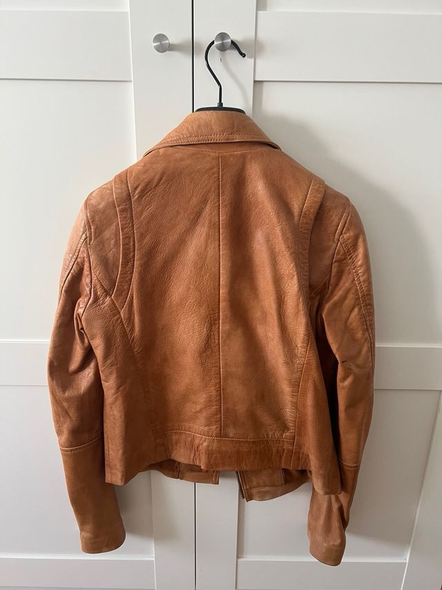 Chaqueta cuero piel 100% camel