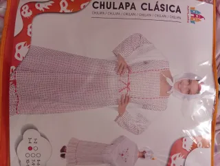 Traje niña chulapa rojo y blanco Sólo un uso.