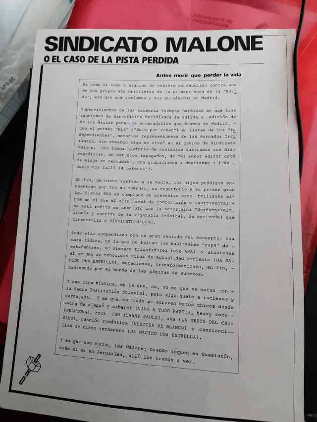 Sindicato Malone - Antes morir que perder la vida
