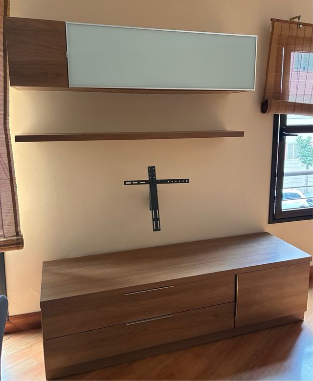 Mueble de salón (mueble bajo+estante+mueble pared)