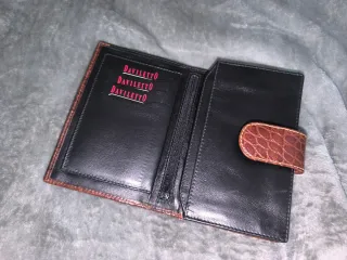 Cartera Billetera Piel Daviletto Negra y Marrón