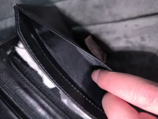 Cartera Billetera Piel Daviletto Negra y Marrón