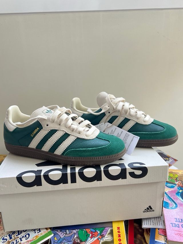 Adidas Samba Verdes y Blancas Talla 36 NIÑO