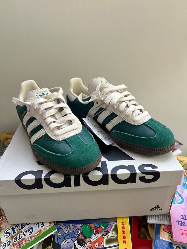 Adidas Samba Verdes y Blancas Talla 36 NIÑO