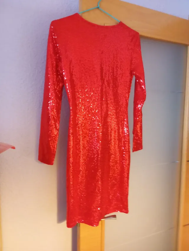 Vestido lentejuelas rojo fiesta