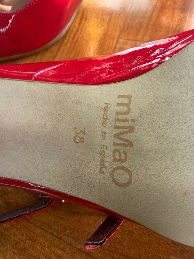 MIMAO Merceditas Piel Rojas Talla 38