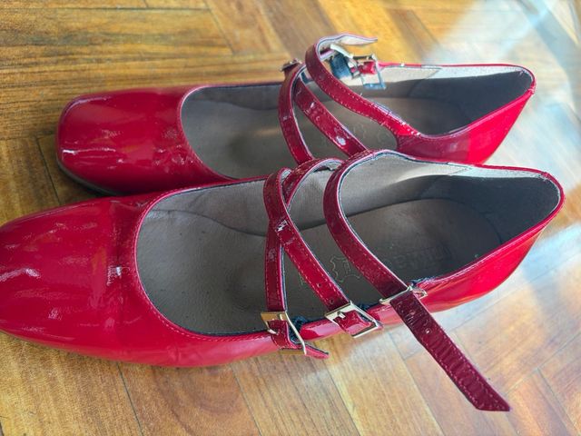 MIMAO Merceditas Piel Rojas Talla 38