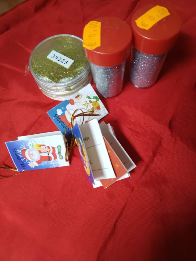 Set 4 Brillantine e Carte di Natale