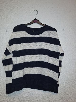 Jersey rayas azul marino y blanco Stradivarius Tal