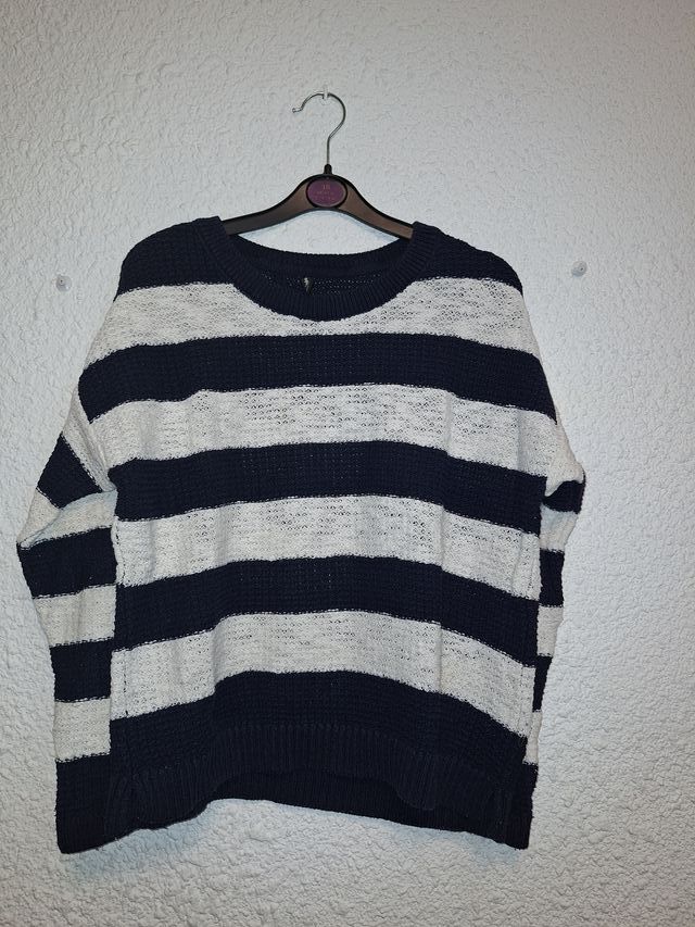 Jersey rayas azul marino y blanco Stradivarius Tal