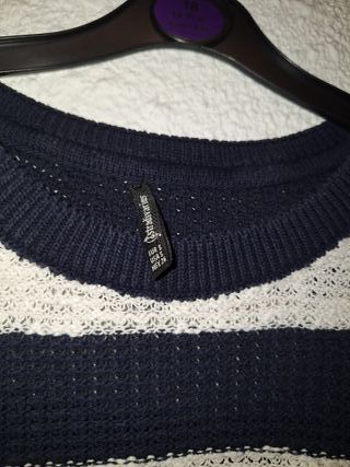 Jersey rayas azul marino y blanco Stradivarius Tal