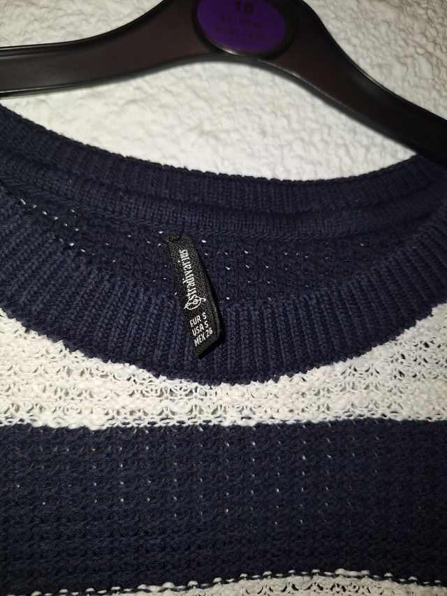 Jersey rayas azul marino y blanco Stradivarius Tal