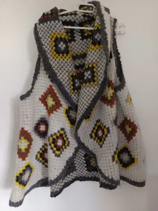 Chaleco tejido étnico multicolor