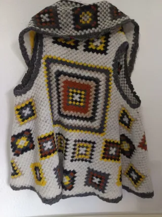 Chaleco tejido étnico multicolor