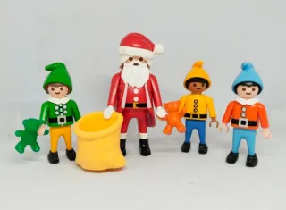 Playmobil: Papá Noel y elfos con regalos Navidad