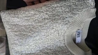 Jersey Zara beige plateado