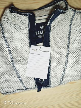 Sudadera Lazy Jacks 1/4 Zip Texturizada Talla M UK