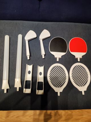 Accesorios Wii: Golf, Tenis, espada y ping pong.