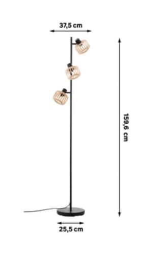 Lámpara de pie moderna bambú y metal