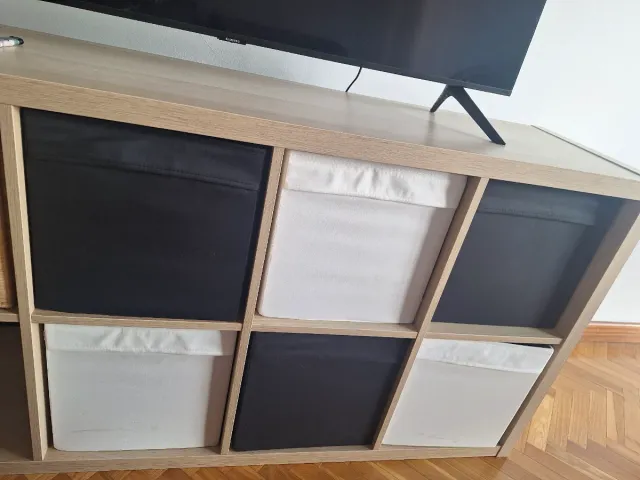 Kit 6 Cajas Organizadoras Tela Ikea negro y blanco