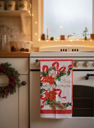 Canovaccio natalizio in cotone anni 90 nuovo