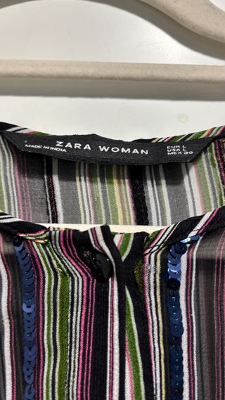 Vestido Zara lentejuelas rayas multicolor