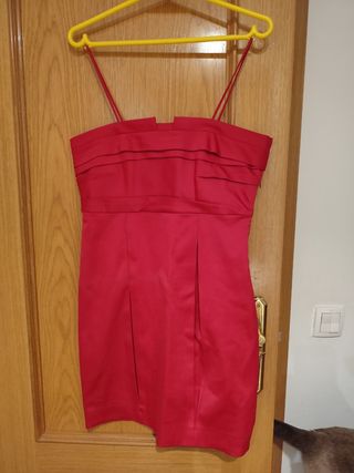 Vestido fiesta rojo tirantes