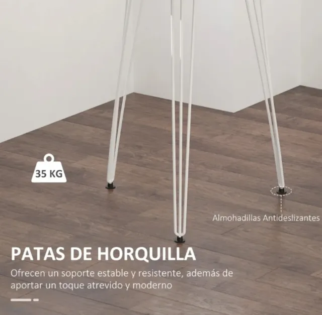 Mesa redonda metal y plástico