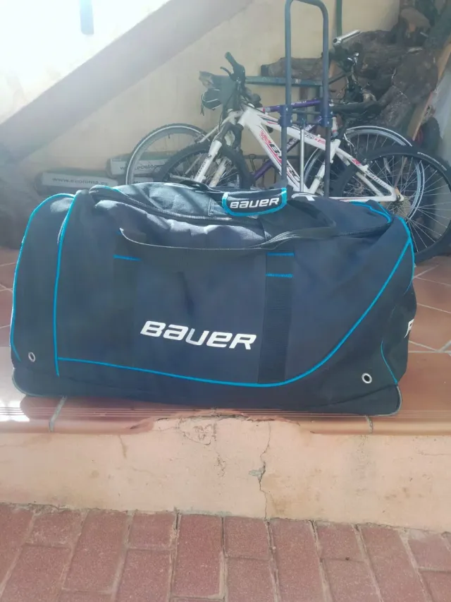 Bolsa Hockey Hielo Bauer Negra y Azul