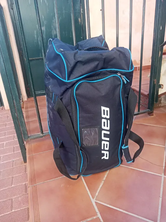 Bolsa Hockey Hielo Bauer Negra y Azul
