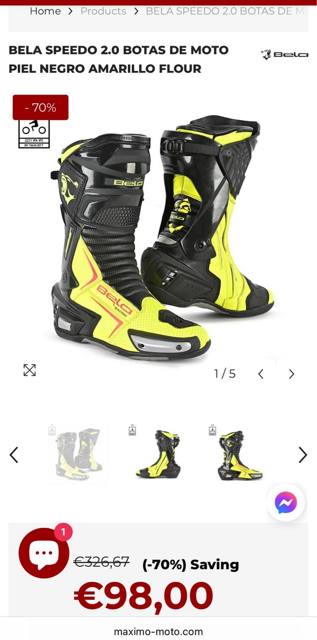 Botas Bela Racing Speedo 2.0 Negro/Amarillo