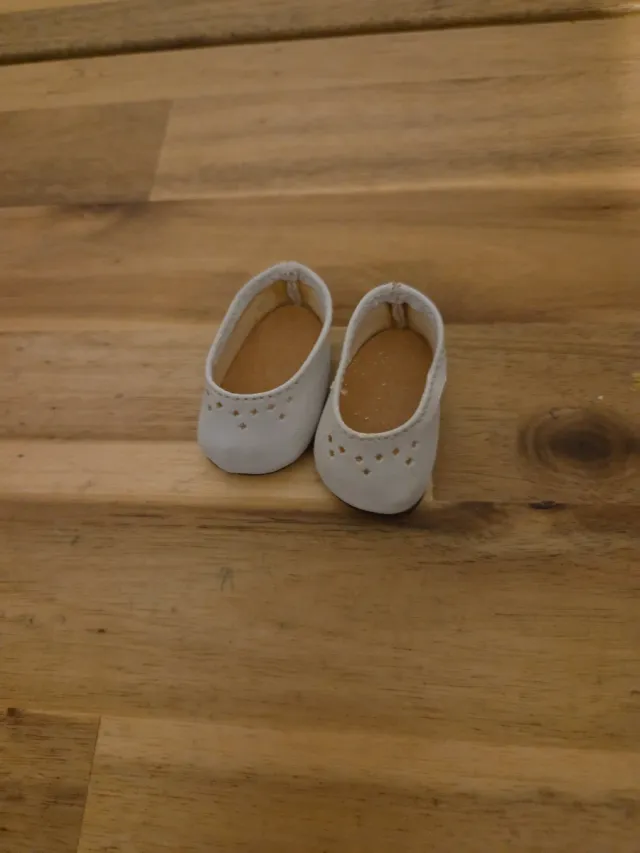 Scarpe per bambola Nancy antica, regalo scarpe bianche