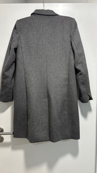 Abrigo Mango Gris Doble Botonadura