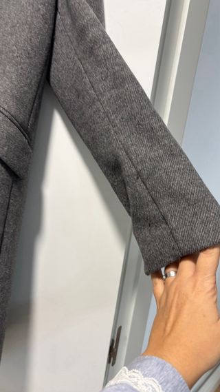 Abrigo Mango Gris Doble Botonadura