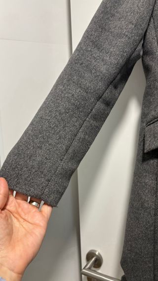 Abrigo Mango Gris Doble Botonadura