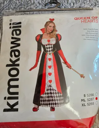 Disfraz Reina de Corazones Kimokawaii Mujer