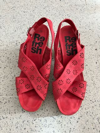 Sandalias Refresh tacón rojo talla 38