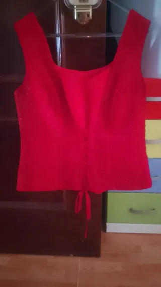 Traje de fiesta rojo mujer