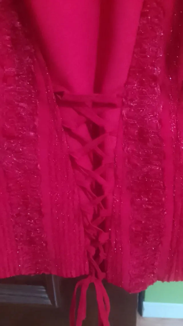 Traje de fiesta rojo mujer