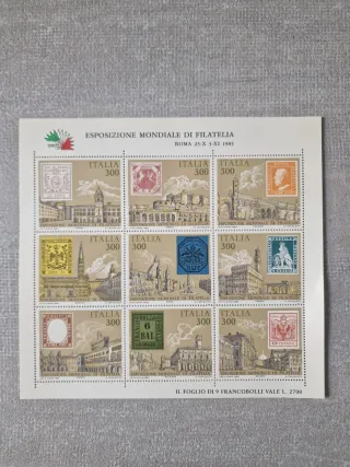 Foglietto francobolli Esposizione Mondiale 1985