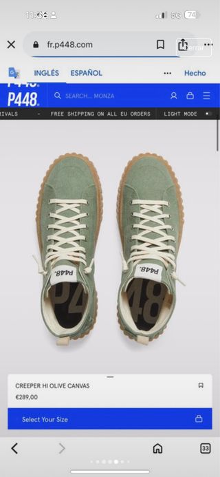 Zapatillas P448 Verde Talla 37