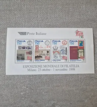 Foglietto Francobolli Esposizione Mondiale Filatel